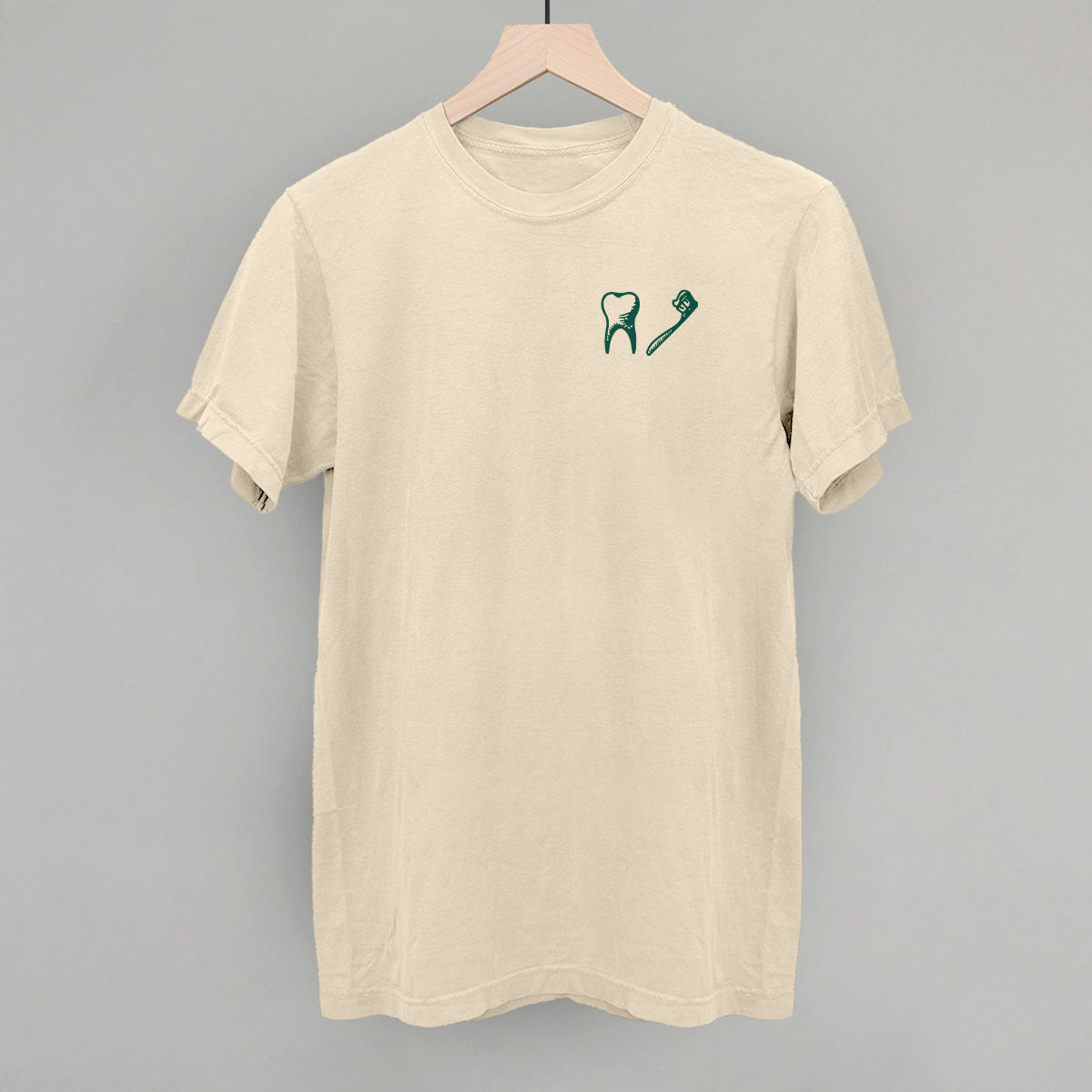 Tooth + Toothbrush (Left Chest) - clothing by TeeHivey.com (Image 1)