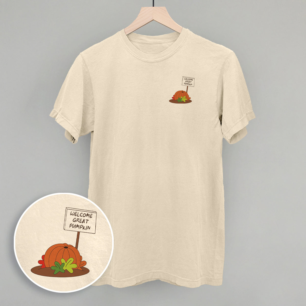 Welcome Great Pumpkin (Left Chest) - clothing by TeeHivey.com (Image 4)