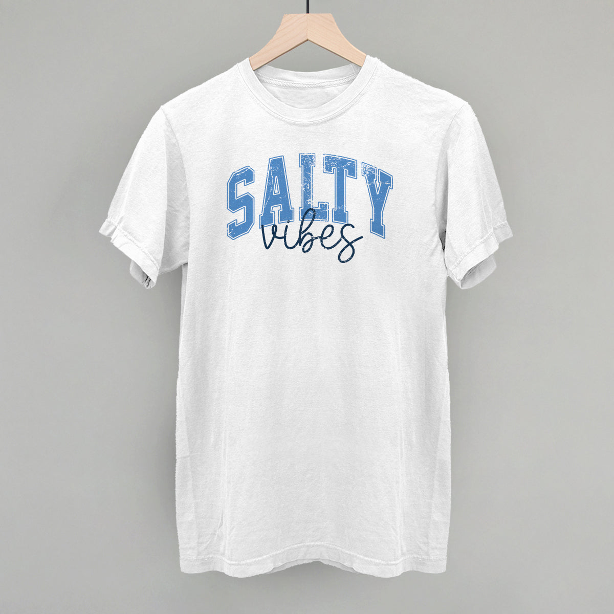 Salty Vibes Arch + Script Distressed - clothing by TeeHivey.com (Image 4)