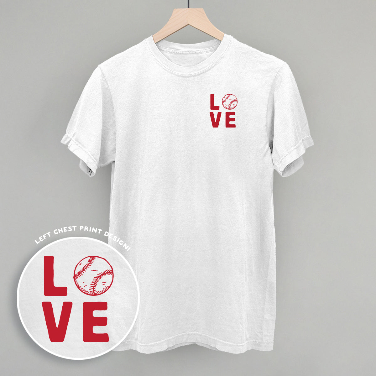 Love Stacked Baseball (Left Chest) - clothing by TeeHivey.com (Image 4)