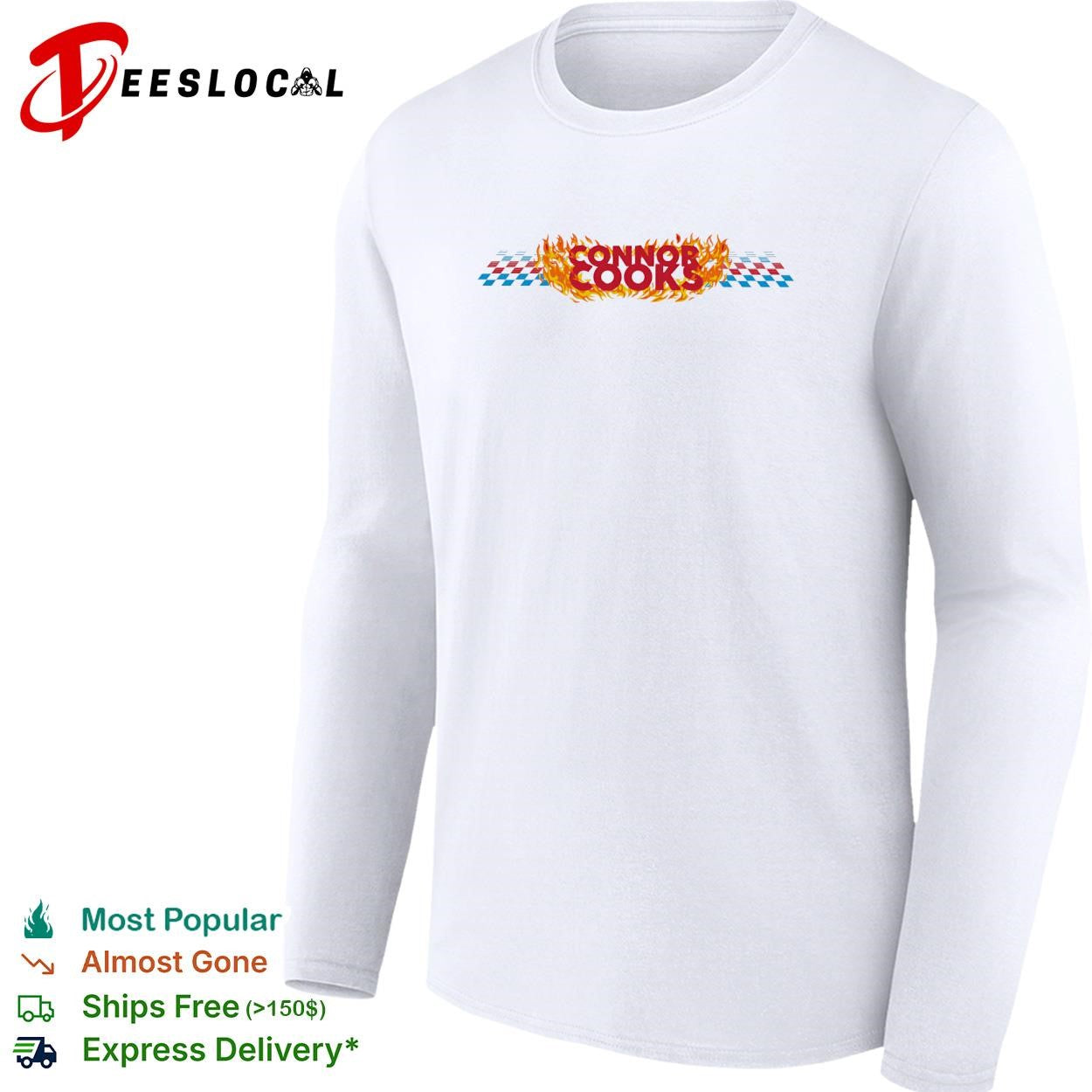 Connor Zilisch cooks flames checkered NASCAR graphic shirt