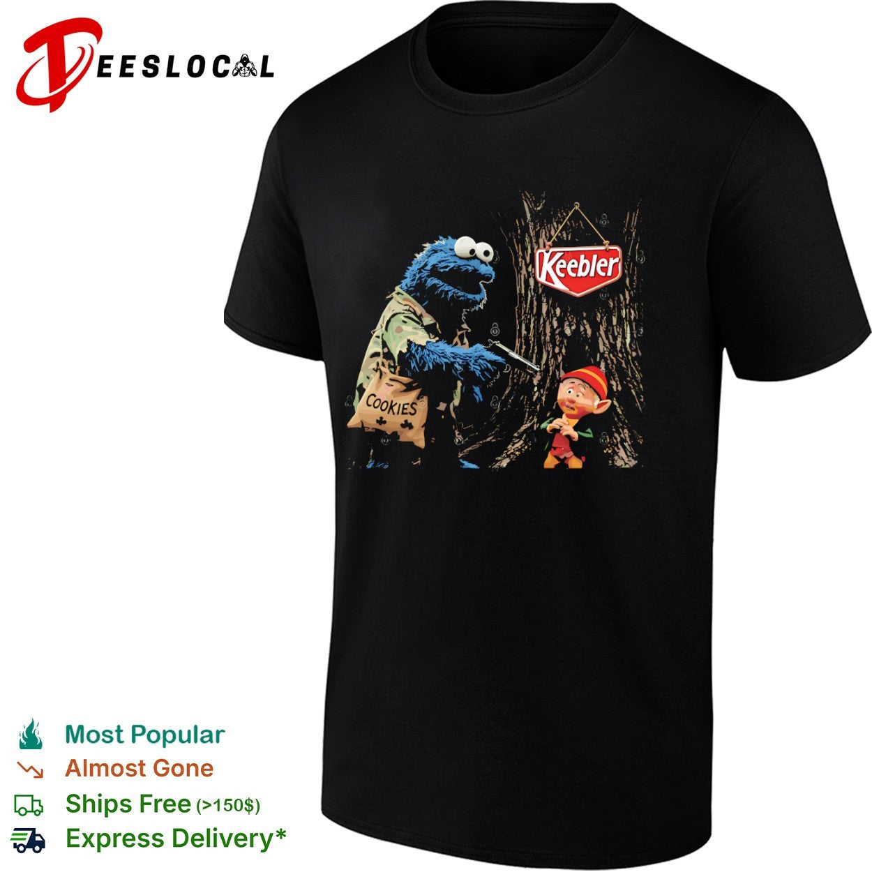 Cookie Monster Keebler Cookies Parody Sesame Street Tree House shirt