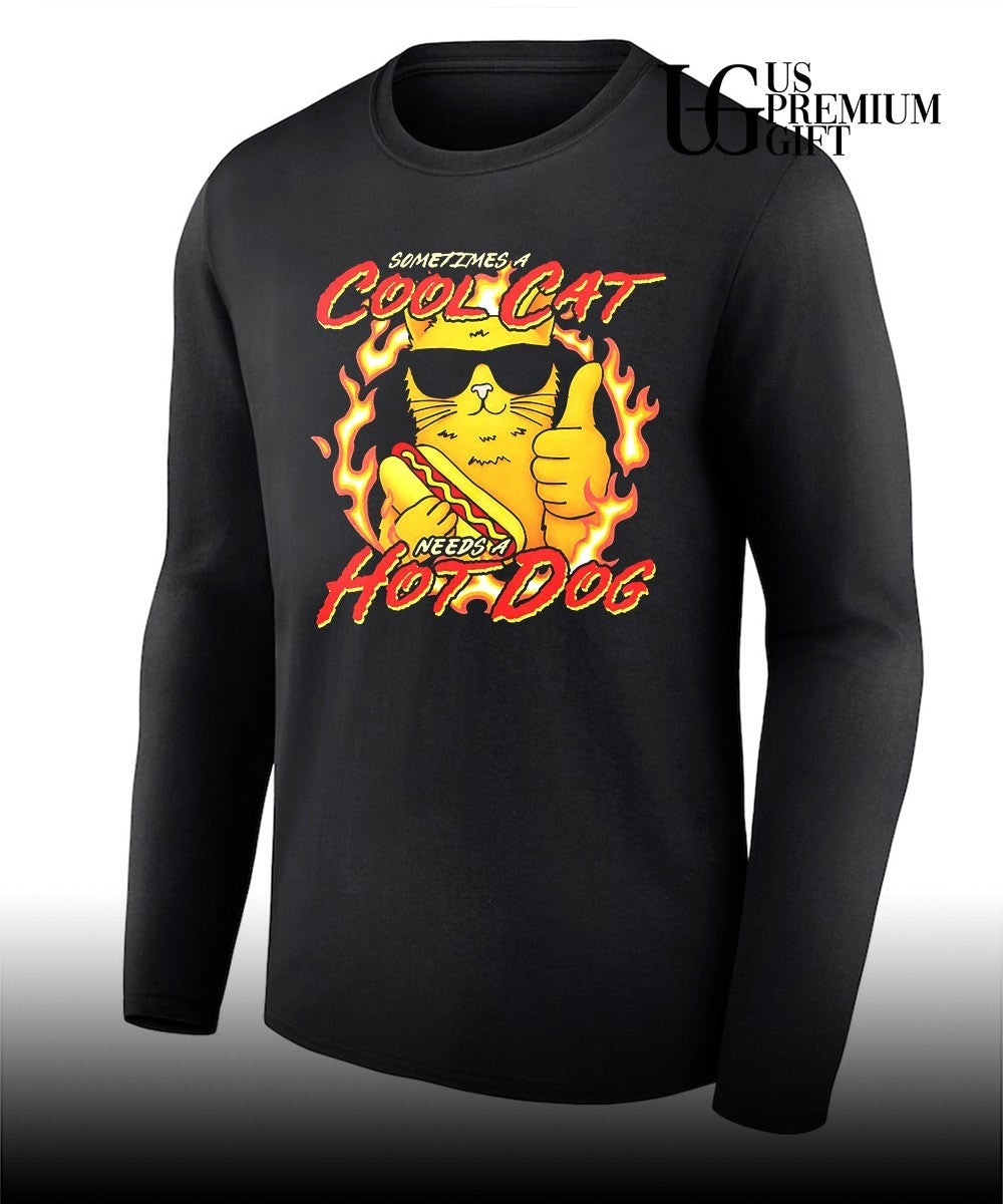 Cool Cat Needs a Hot Dog shirt
