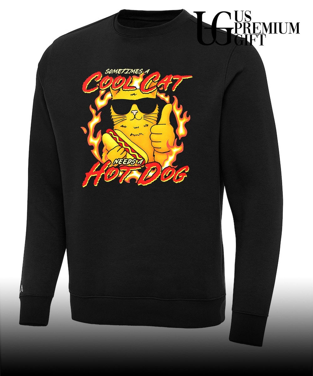 Cool Cat Needs a Hot Dog shirt