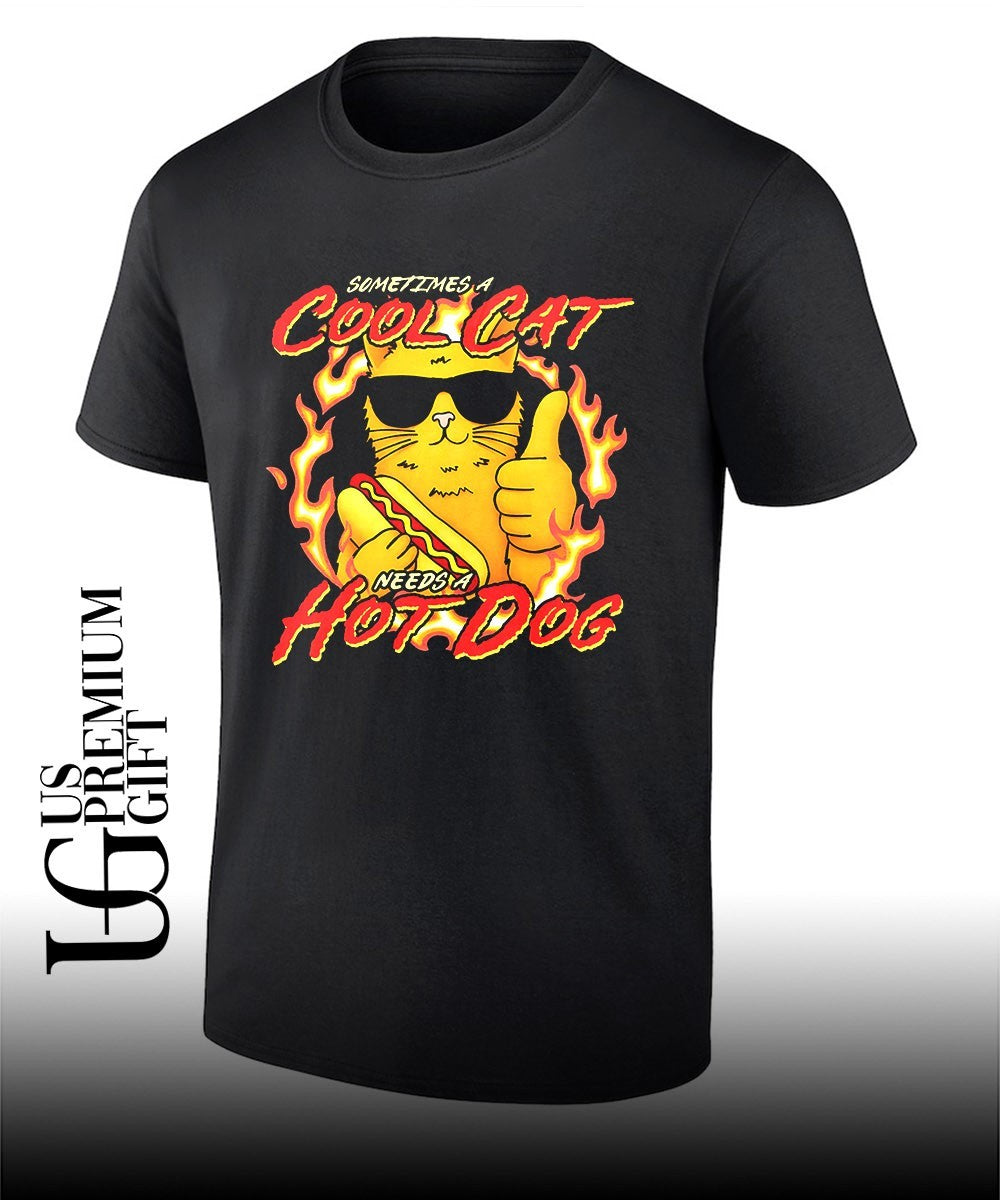 Cool Cat Needs a Hot Dog shirt