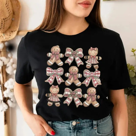 Coquette Christmas Cookie Sweatshirt, Checkerboard Bows Crewneck, Cute Christmas Party Top, Retro Christmas Shirt, Winter Shirts, Womens Christmas,  Christmas T- Shirt, Christmas Clothes, Christmas Vibes, Christmas Season