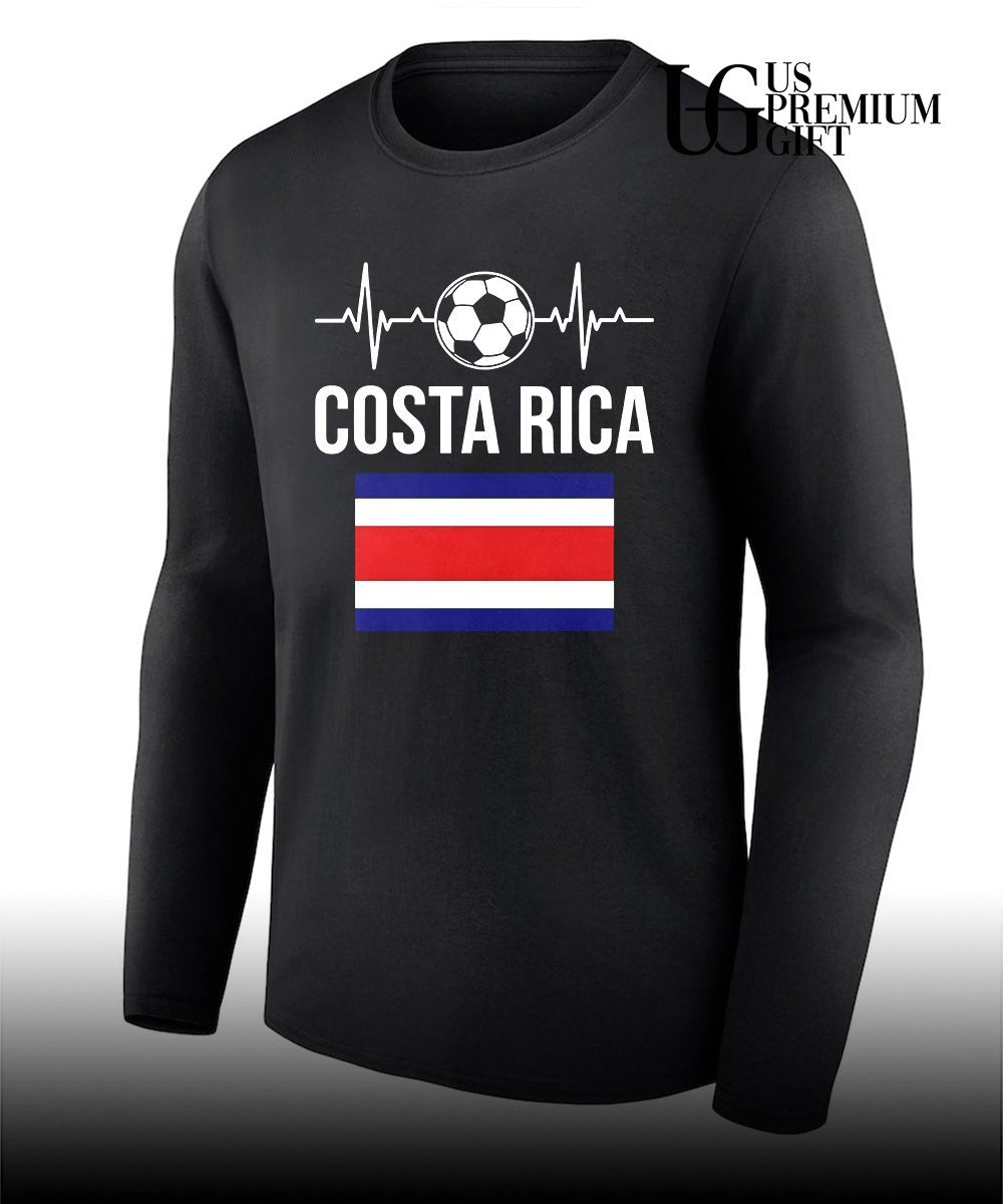 Costa Rica Football Heartbeat Soccer heartbeat flag shirt