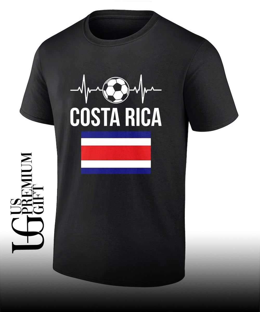 Costa Rica Football Heartbeat Soccer heartbeat flag shirt