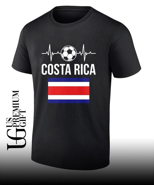 Costa Rica Football Heartbeat Soccer heartbeat flag shirt