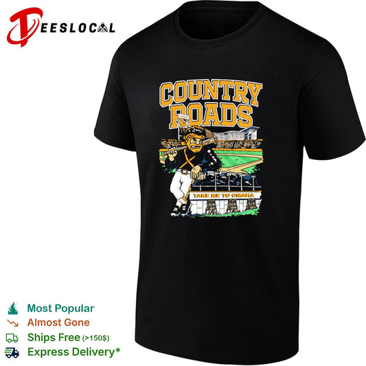 Country Roads Take Me To Omaha West Virginia Mountaineers Baseball Mascot Shirt