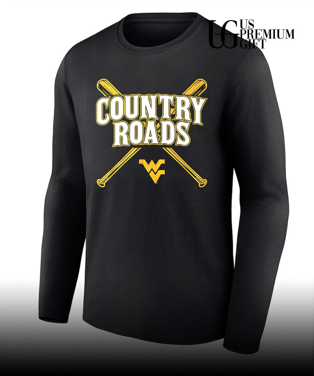 Country Roads West Virginia Mountaineers baseball shirt