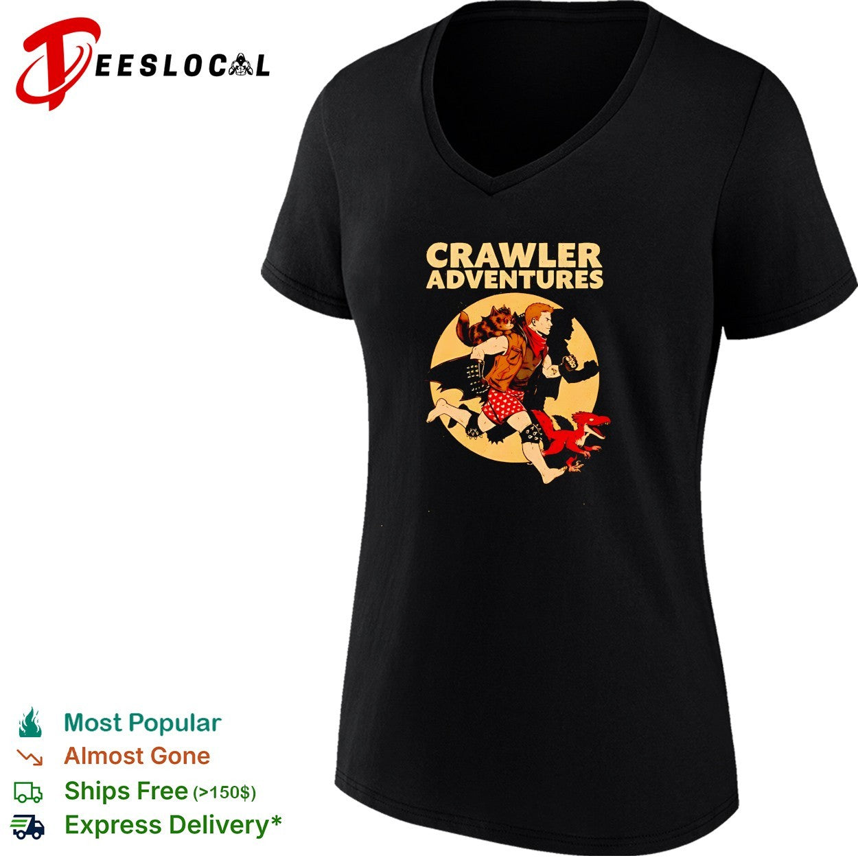 Crawler Adventures characters running shirt