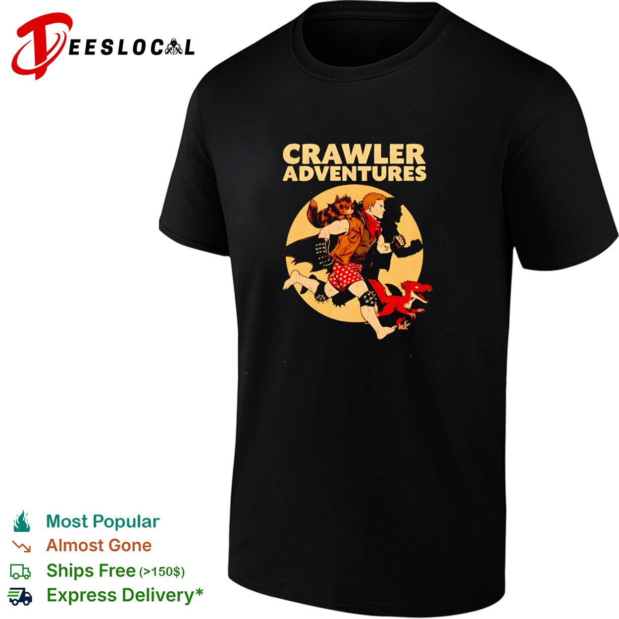 Crawler Adventures characters running shirt