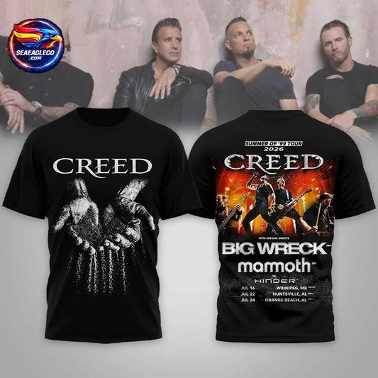 Creed Summer Of 99 Tour 2026 Big Wreck And Mammoth Two Sided Shirt