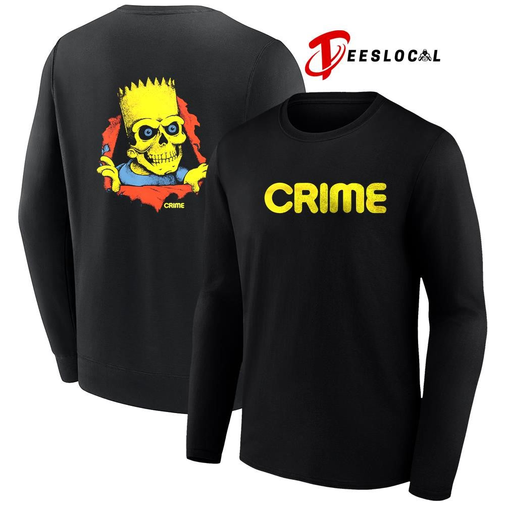 Crime x Bart Red Skull cartoon shirt