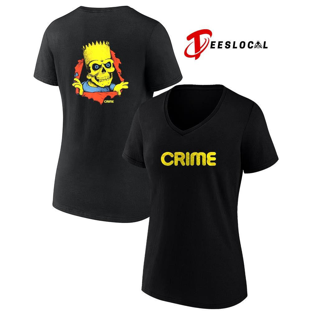 Crime x Bart Red Skull cartoon shirt