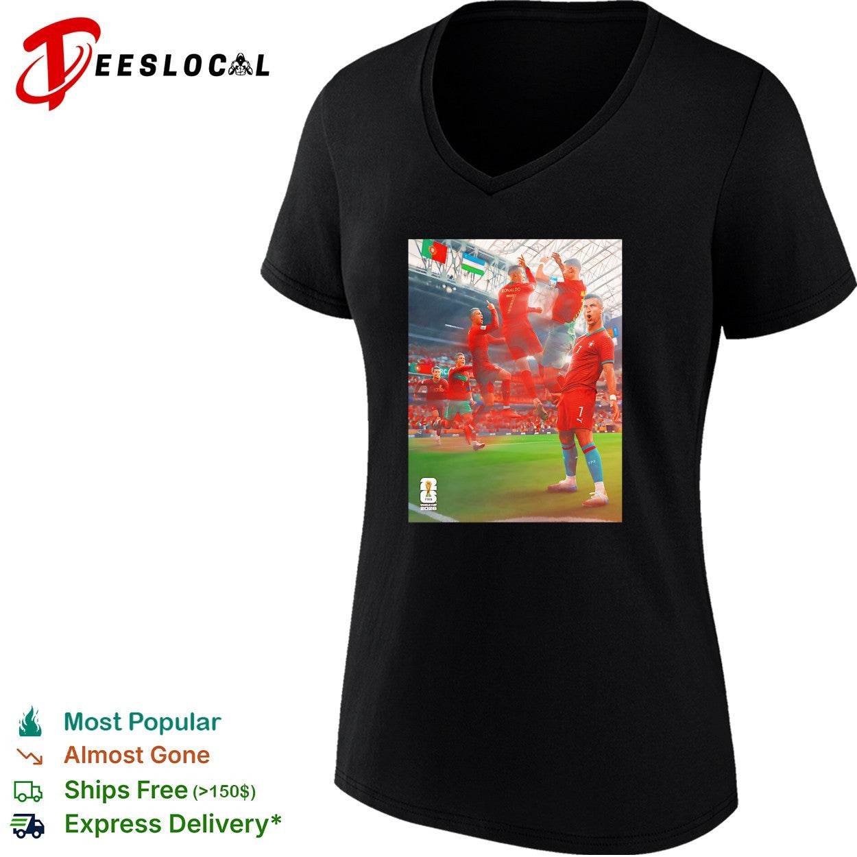 Cristiano Ronaldo Portugal celebration with Siu pose collage shirt