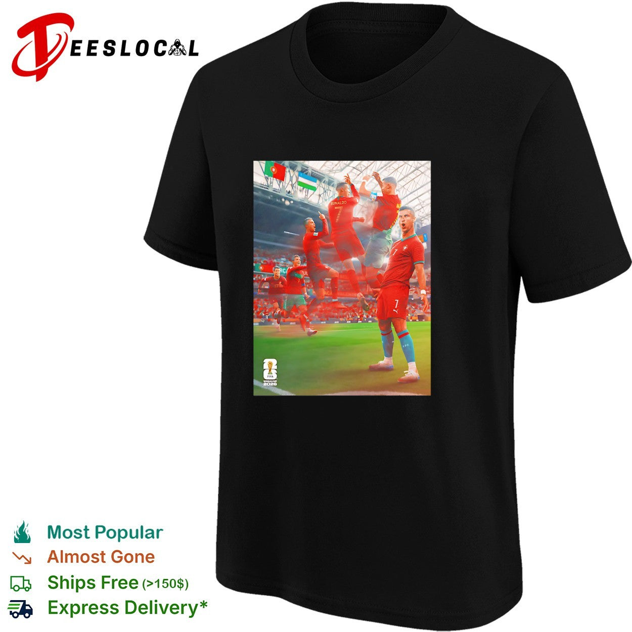 Cristiano Ronaldo Portugal celebration with Siu pose collage shirt