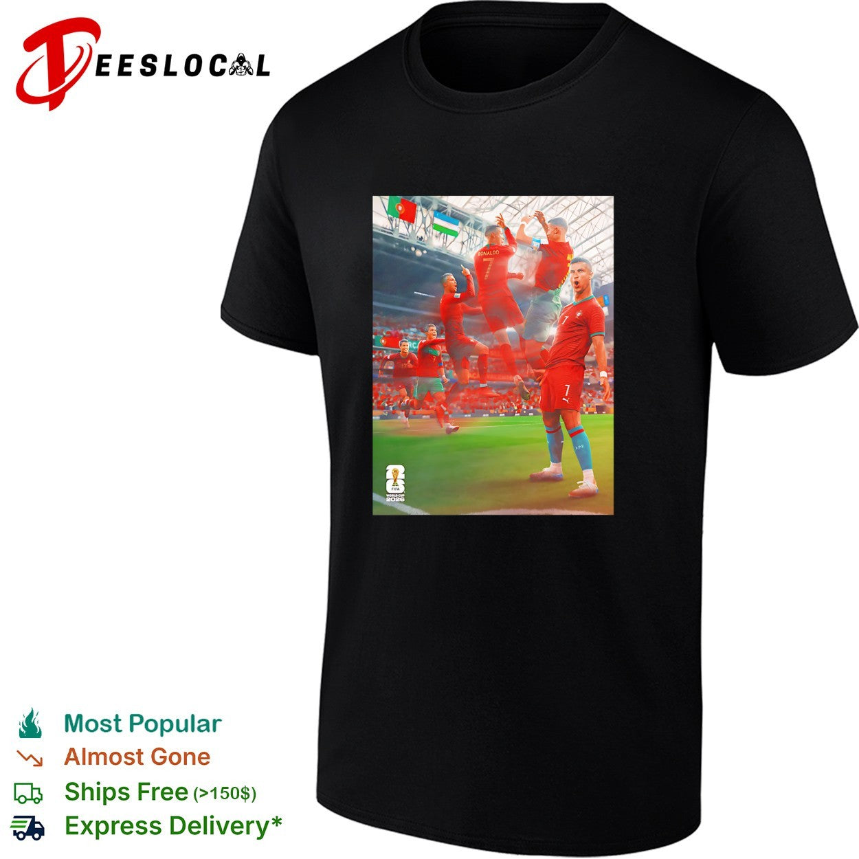 Cristiano Ronaldo Portugal celebration with Siu pose collage shirt