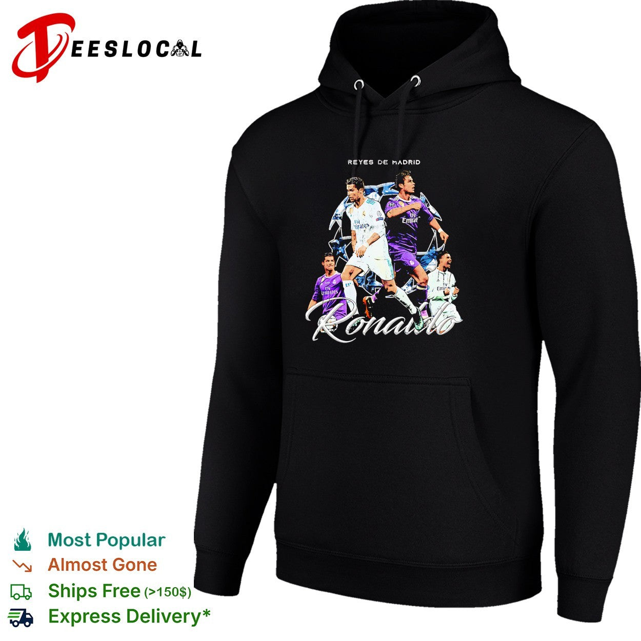 Cristiano Ronaldo Real Madrid Reyes de Madrid portrait shirt