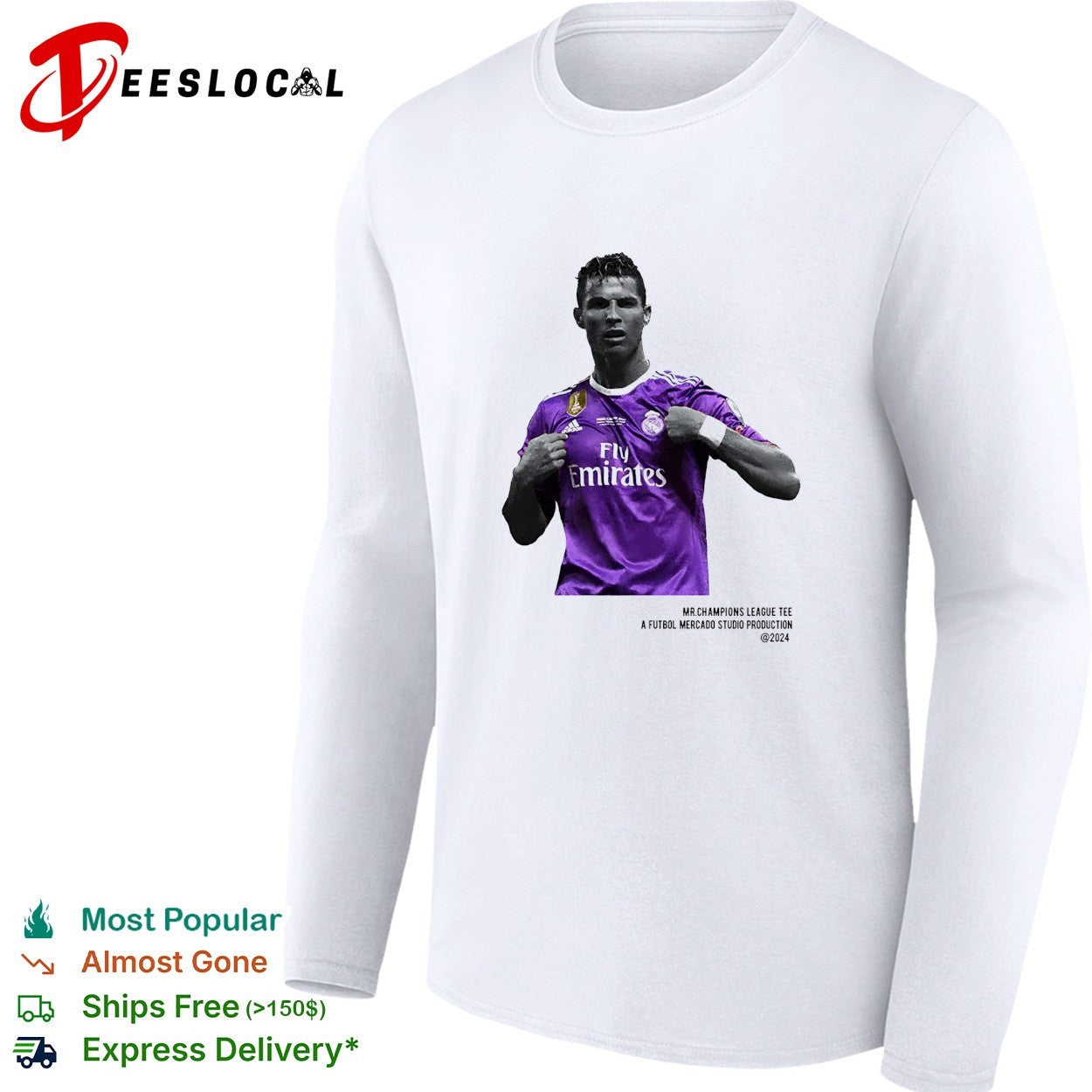 Cristiano Ronaldo Real Madrid champions league shirt