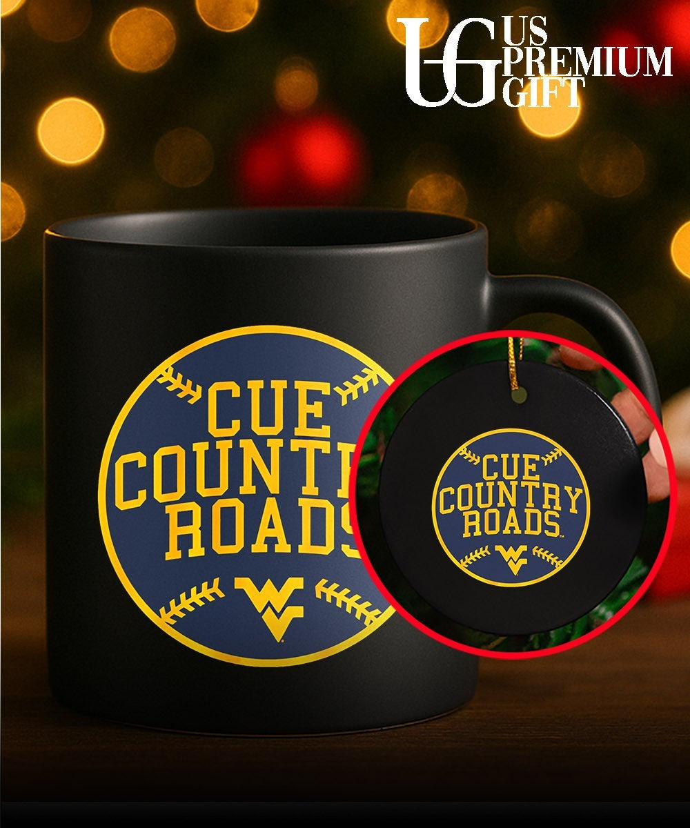 Cue Country Roads West Virginia Mountaineers baseball shirt