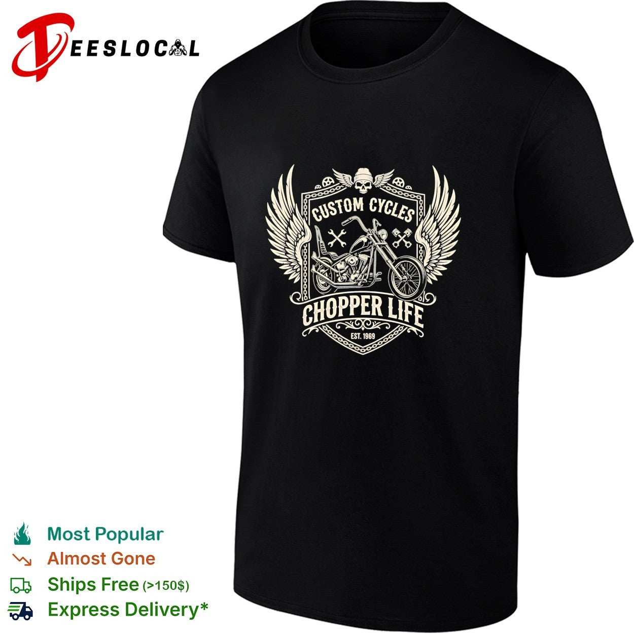 Custom cycles chopper life 1968 shirt