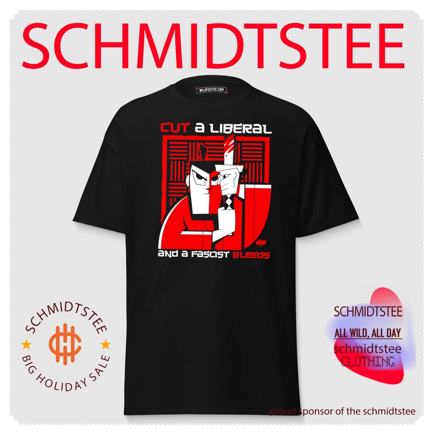 Cut a Liberal and a Fascist Bleeds Samurai Jack shirt