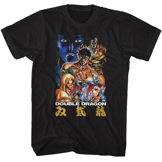 Double Dragon - Poster - American Classics - Solid Black Adult Short Sleeve T-Shirt