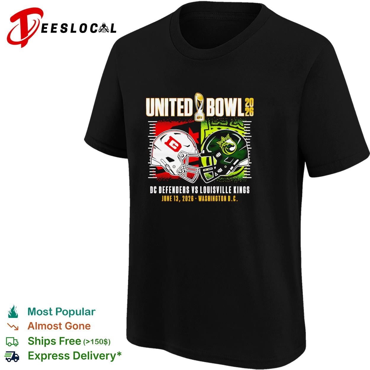 DC Defenders vs Louisville Kings United Bowl 2026 June 13 UFL shirt