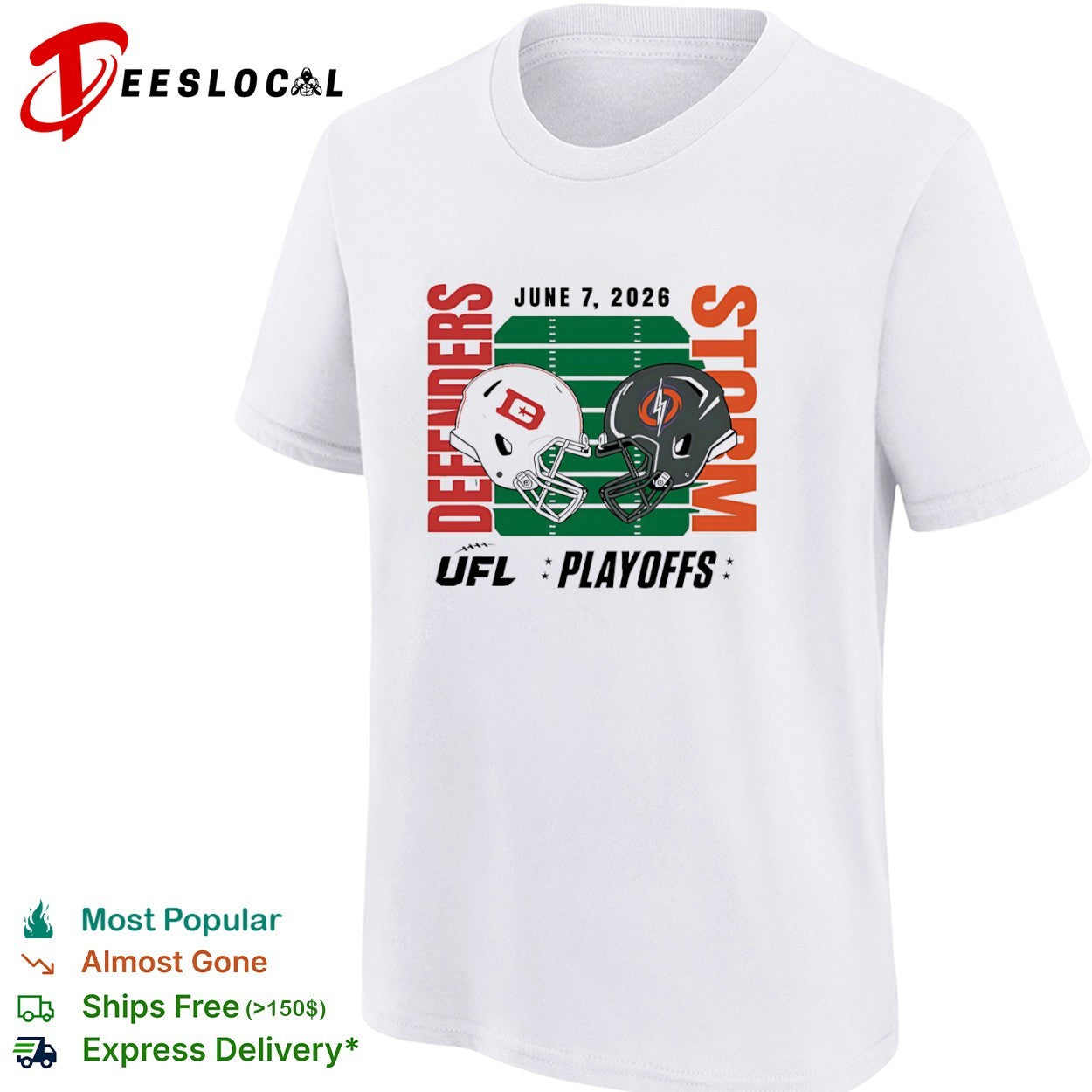 DC Defenders vs Orlando Storm 2026 UFL Playoffs Football Helmet Matchup Sports shirt
