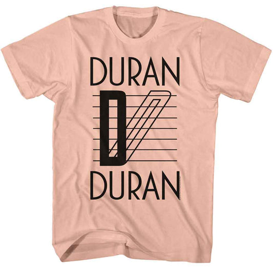 Duran Duran - Lines Logo - American Classics - Solid Orange Adult Short Sleeve T-Shirt