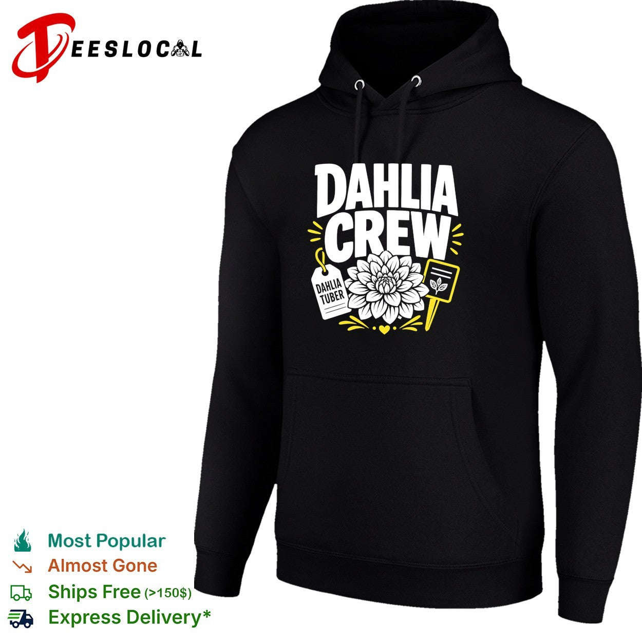 Dahlia crew tuber flower shirt