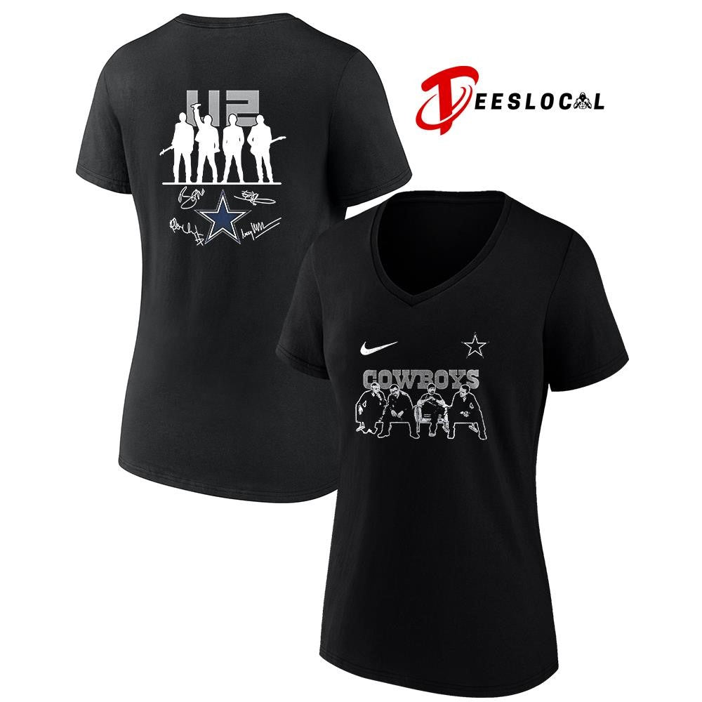 Dallas Cowboys x U2 band signature silhouette shirt