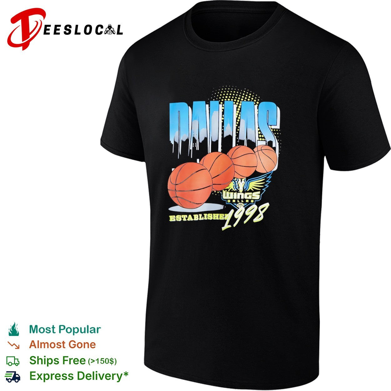 Dallas Wings Established 1998 basketball team shirt