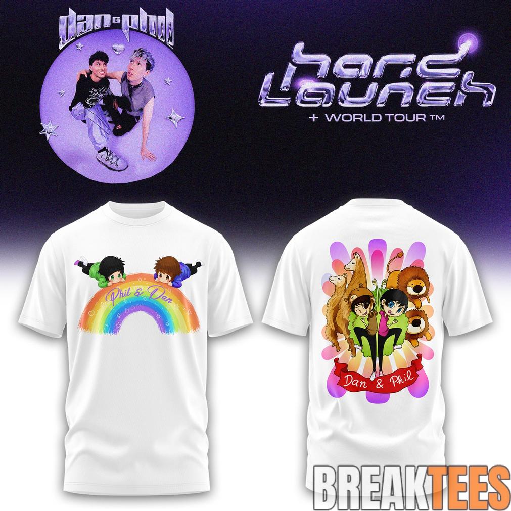 Dan and Phil Announce Hard Launch World Tour Rainbow Shirt