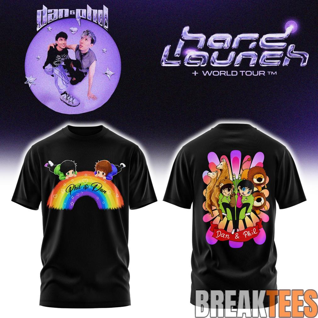 Dan and Phil Announce Hard Launch World Tour Rainbow Shirt