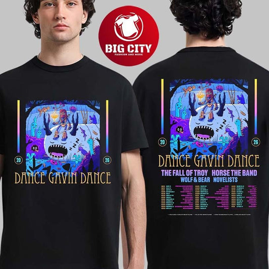 Dance Gavin Dance Summer North America Tour 2026 Schedule Dates Two Sided Shirt