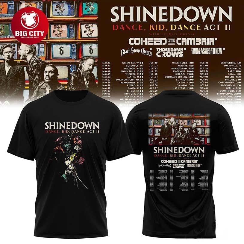 Dance, Kid, Dance Act II World Tour Shinedown 2026 S3 Two Sided Shirt