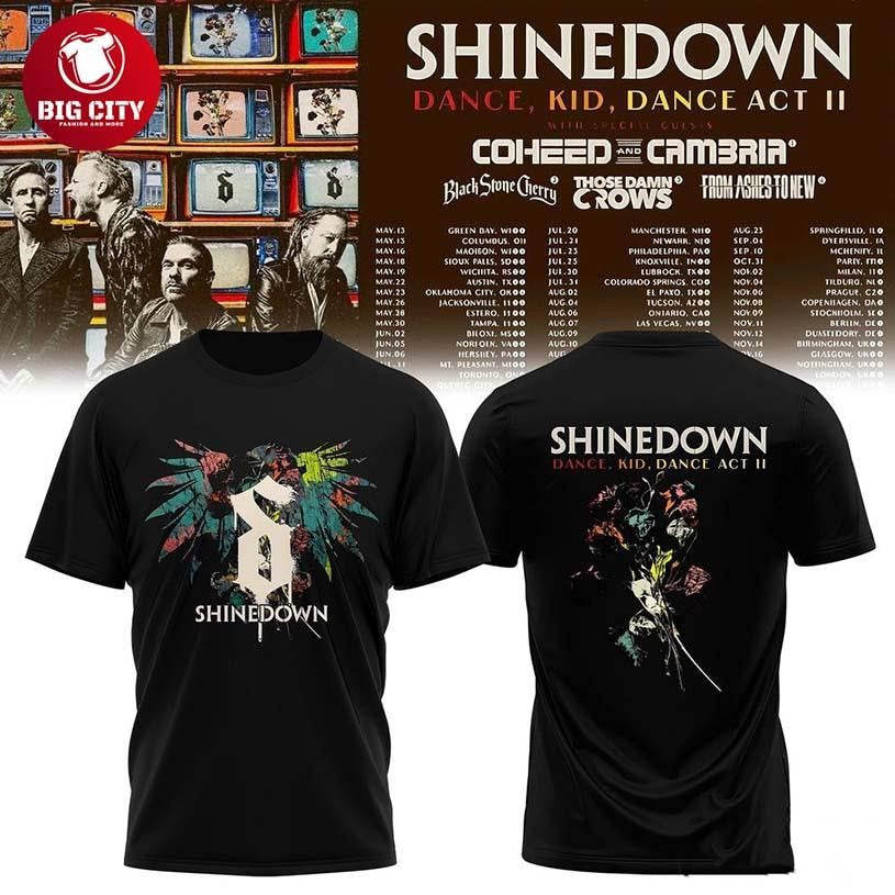 Dance, Kid, Dance Act II World Tour Shinedown 2026 Two Sided Shirt