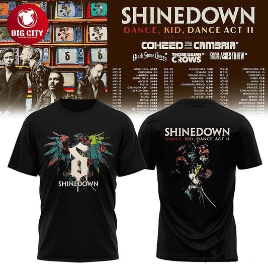 Dance, Kid, Dance Act II World Tour Shinedown 2026 Two Sided Shirt