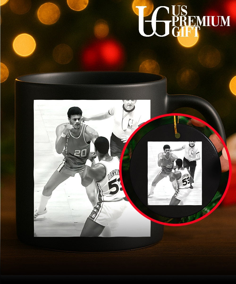 Darryl Dawkins and Maurice Lucas Square Up During The 1977 shirt
