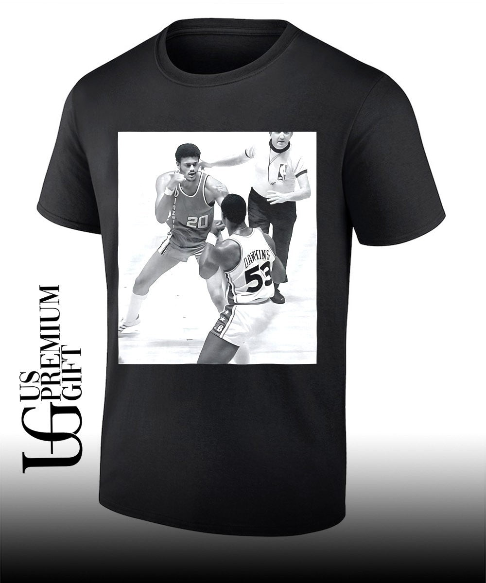 Darryl Dawkins and Maurice Lucas Square Up During The 1977 shirt