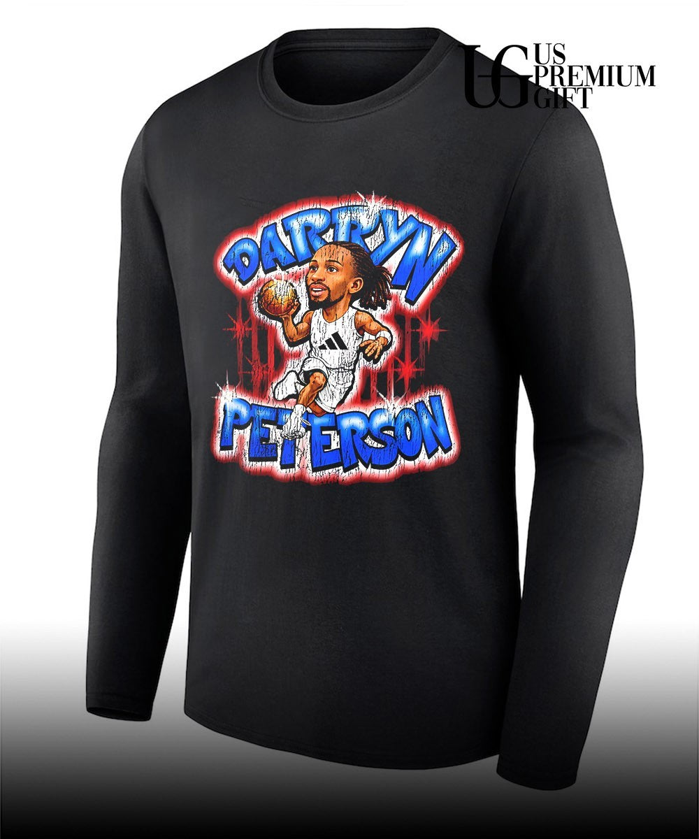 Darryn Peterson Utah Jazz Basketball player high school Prospect Darryn Peterson caricature shirt