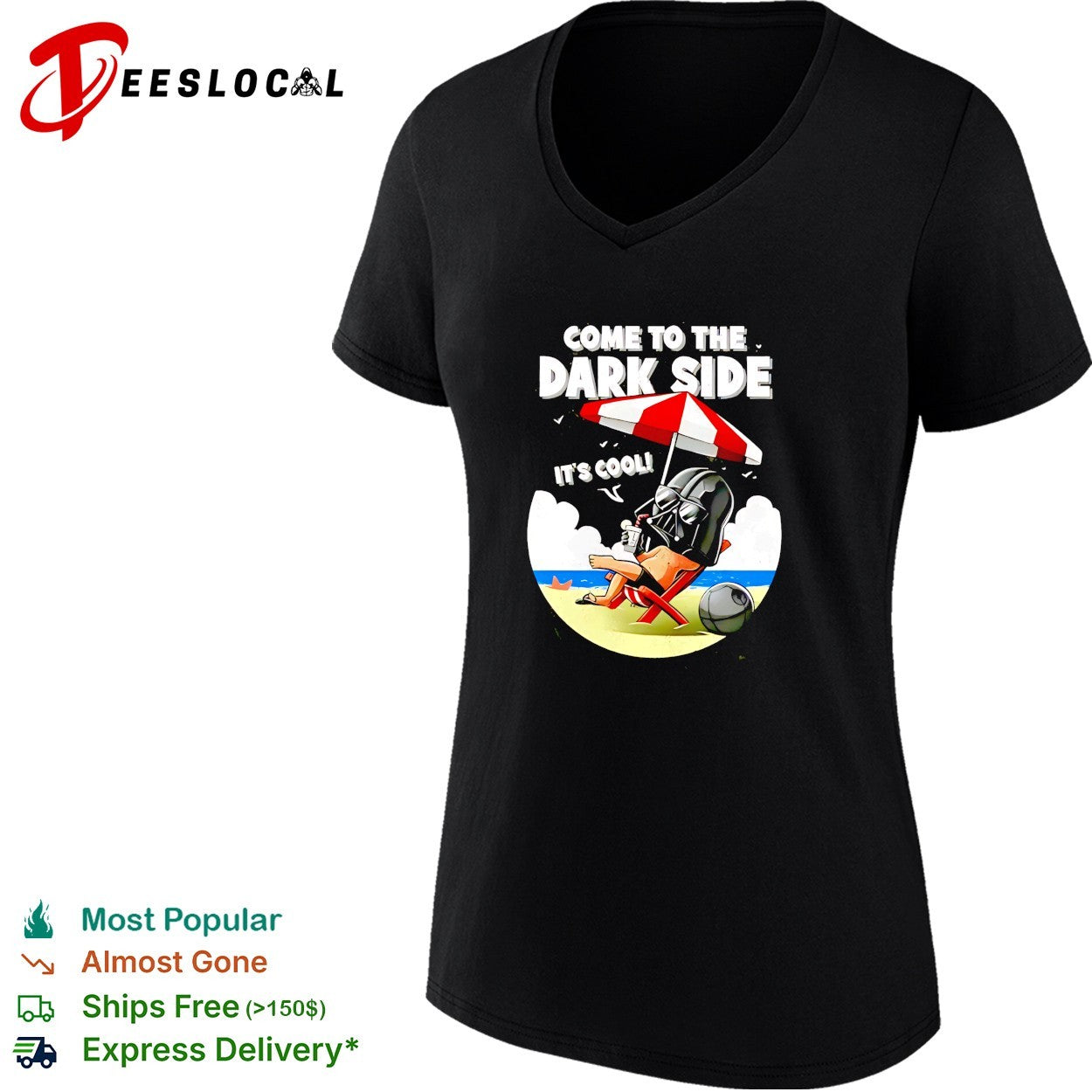 Darth Vader relaxing on beach come to the dark side shirt