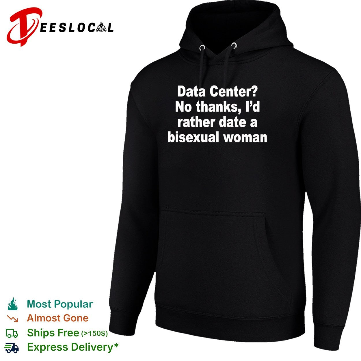 Data center no thanks bisexual woman humor text graphic shirt