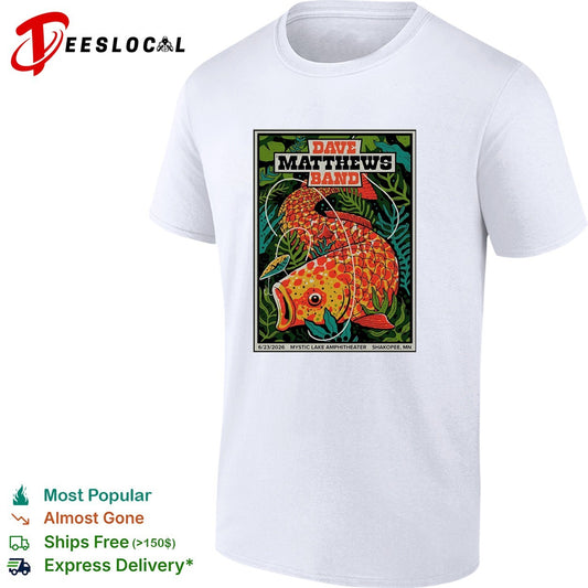 Dave Matthews Band Mystic Lake Amphitheater 2026 fish poster shirt