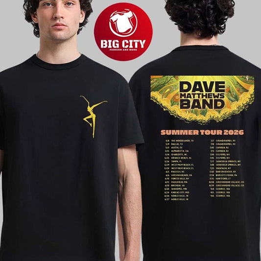 Dave Matthews Band Summer Tour 2026 North America Schedule Dates Two Sided Shirt