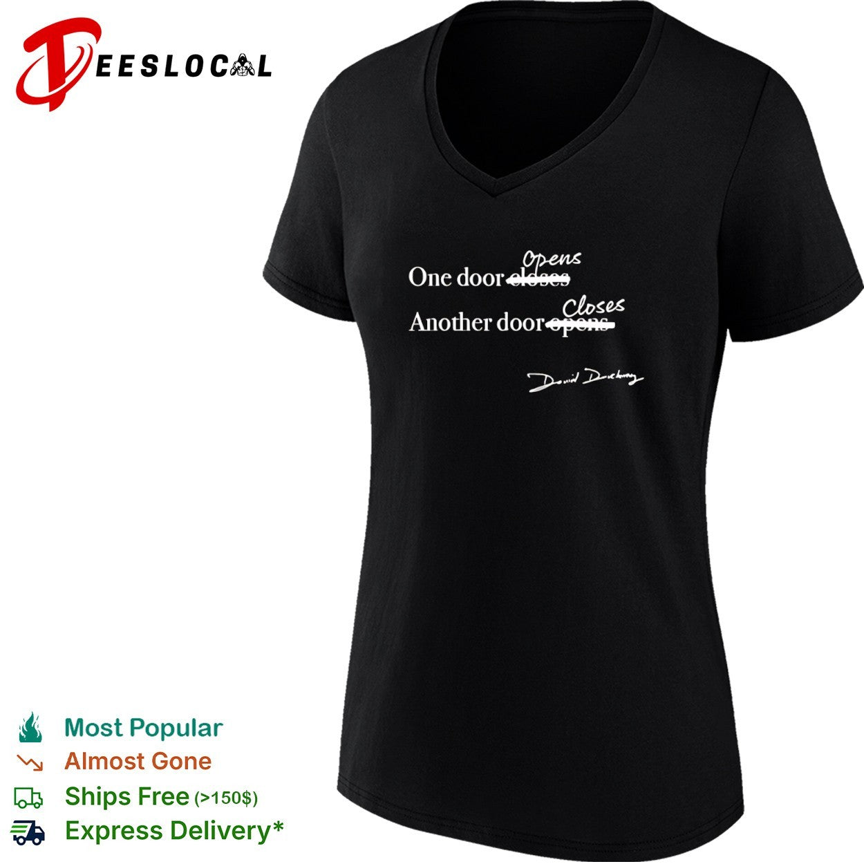 David Duchovny crossed out one door opens another closes shirt