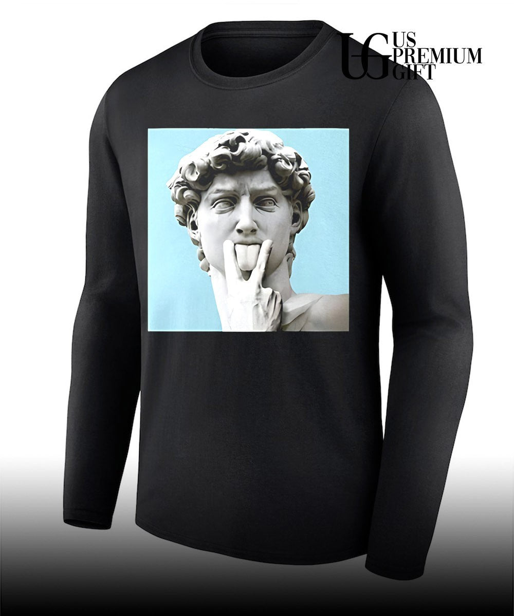 David Head Sculpture Tongue Out shirt